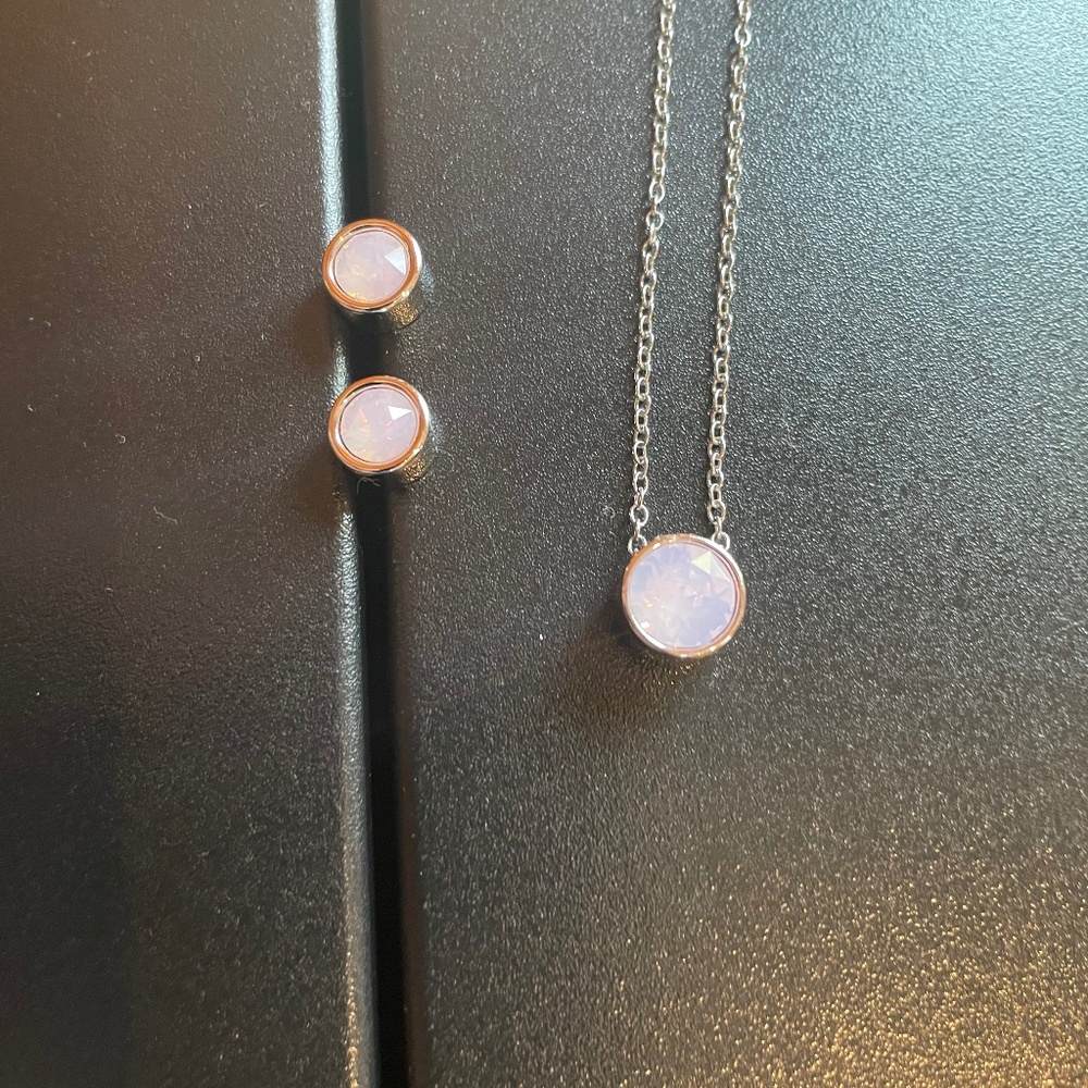 Touchstone Crystal earnings and necklace set